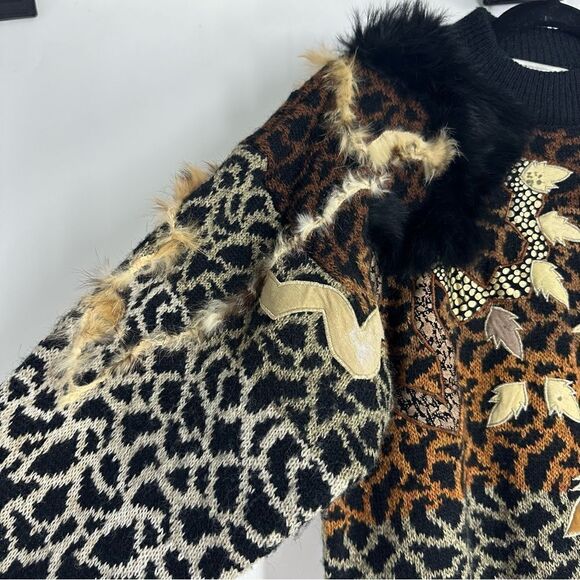 MARIEA KIM Women’s Vintage Animal Print Sweater Sz M - Picture 2 of 6